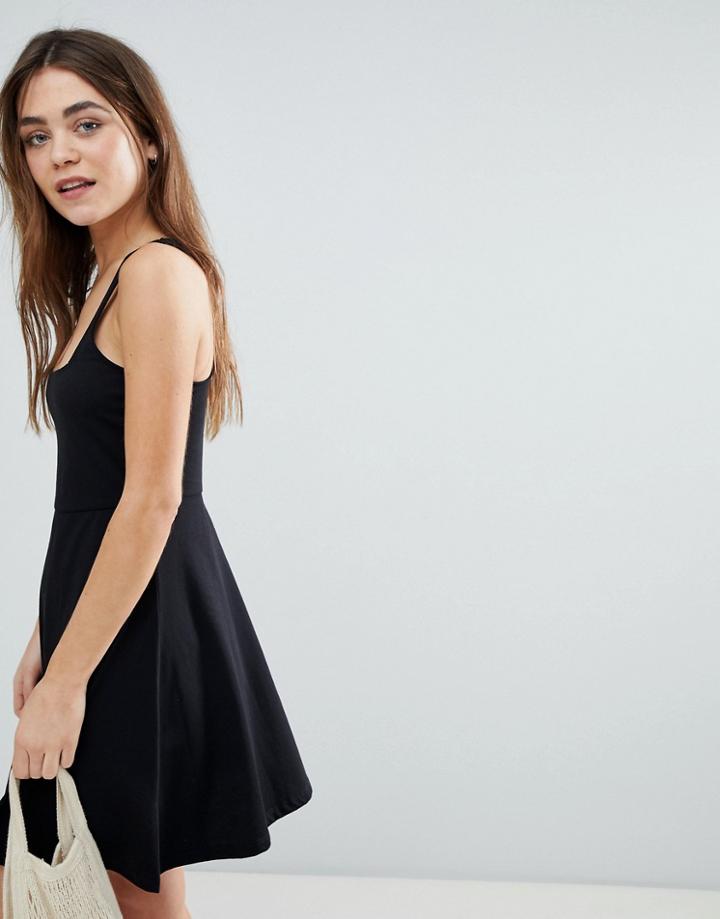 Asos Design Racer Back Skater Dress - Black