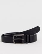 Bershka Faux Leather Belt In Black - Black
