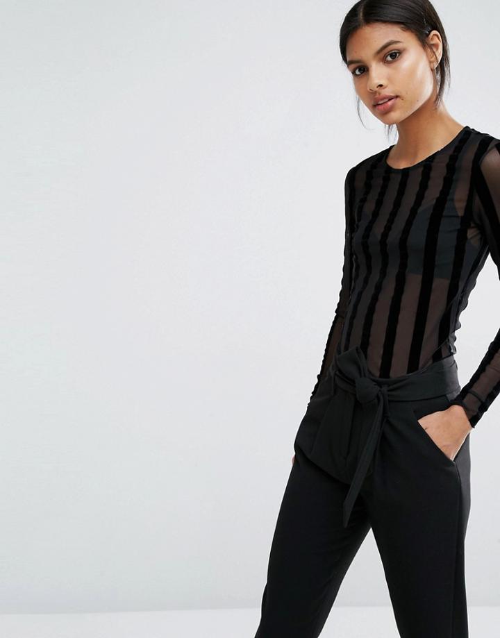 Y.a.s Stripe Long Sleeve Top - Black