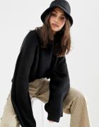 Brave Soul Harrio Crew Neck Sweater With Wide Sleeves - Black