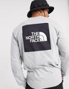 The North Face Red Box Long Sleeve T-shirt In Gray