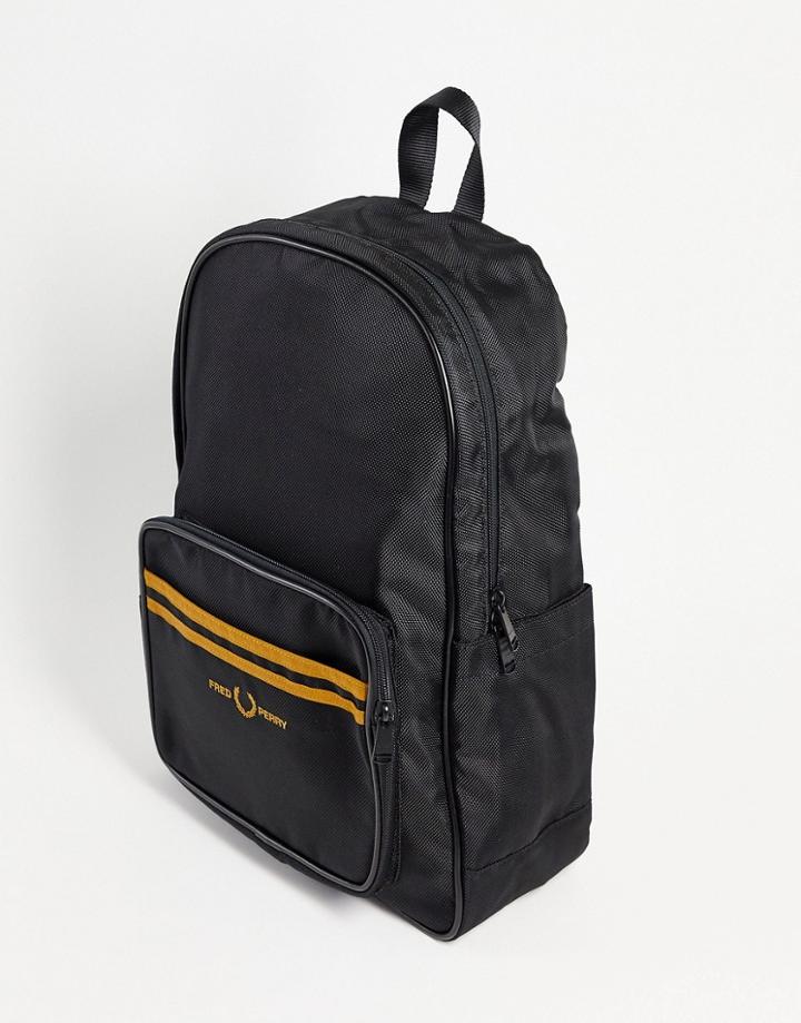 Fred Perry Twin Tipped Backpack In Black/ Gold