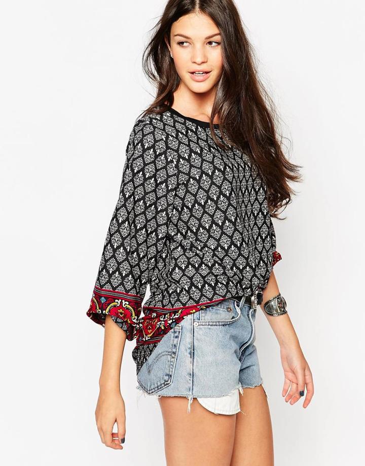 Yumi Tunic Blouse In Border Tile Print