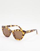 & Other Stories Oversized Cat Eye Sunglasses In Brown Tortoiseshell