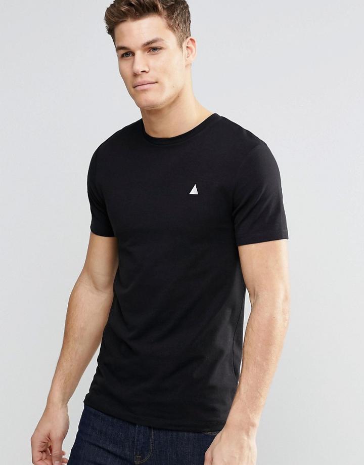 Asos Muscle Logo T-shirt With Crew Neck In Black - Black