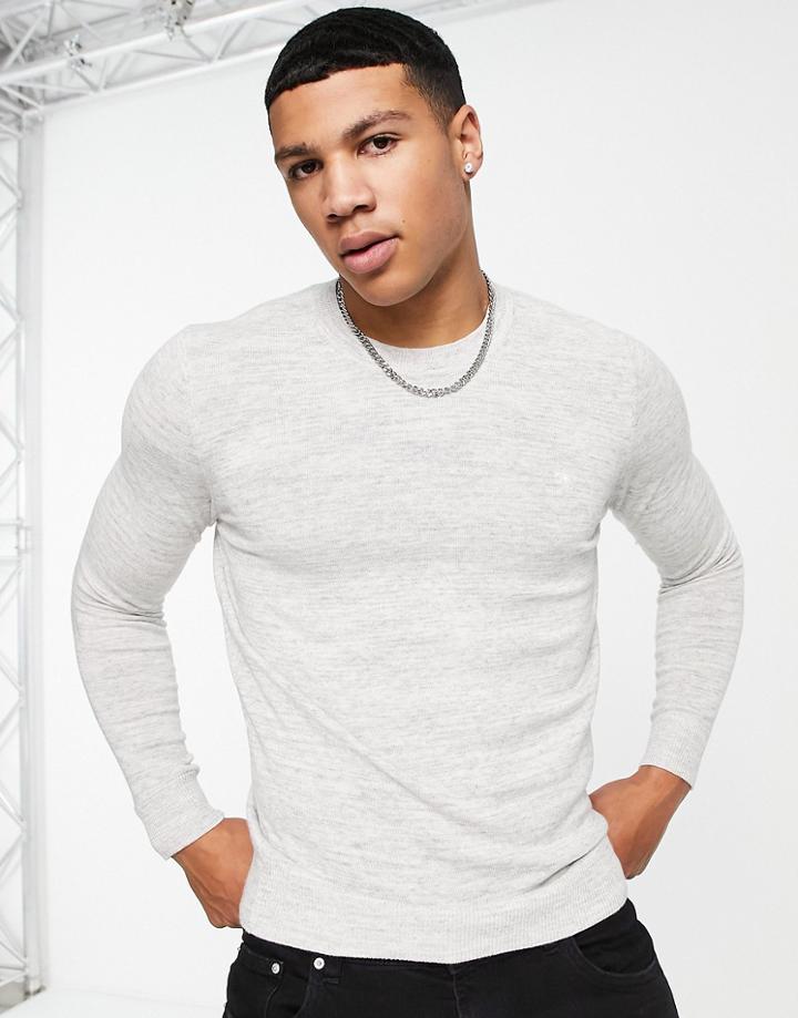 Abercombie & Fitch Knitted Sweater In Gray
