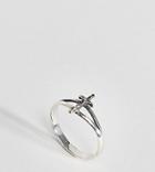 Asos Design Sterling Silver Vintage Style Cross Ring - Silver