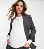 Asos Design Maternity Ultimate Slim Fit T-shirt With Long Sleeves In Cotton In White - White