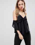 The Fifth Anywhere Anytime Cold Shoulder Blouse - Black