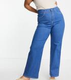 Dr Denim Plus Moxy Straight Leg Jeans In Mid Wash Blue