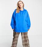 Asos Design Curve Oversized Boyfriend Hoodie In Blue-blues