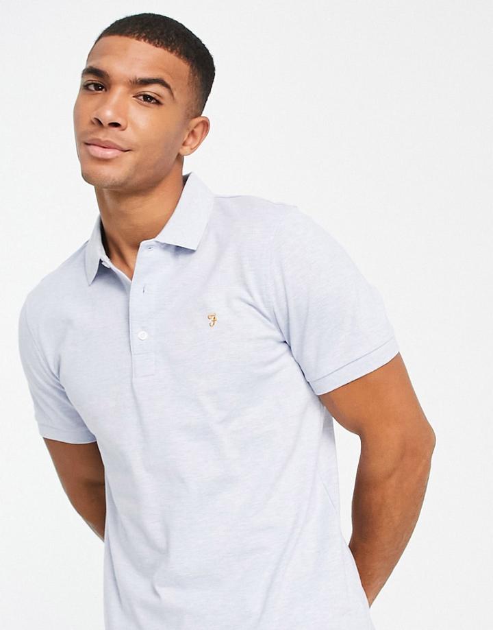 Farah Blanes Organic Cotton Polo In Light Blue-blues