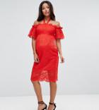 Hope & Ivy Maternity Bardot Lace Dress