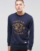 Element Sweatshirt With Forces Of Nature Print In Navy - Eclipse Navy