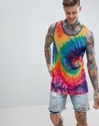 Boohooman Oversized Tank In Tie Dye - Multi