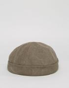 Asos Docker Hat In Washed Canvas - Gray