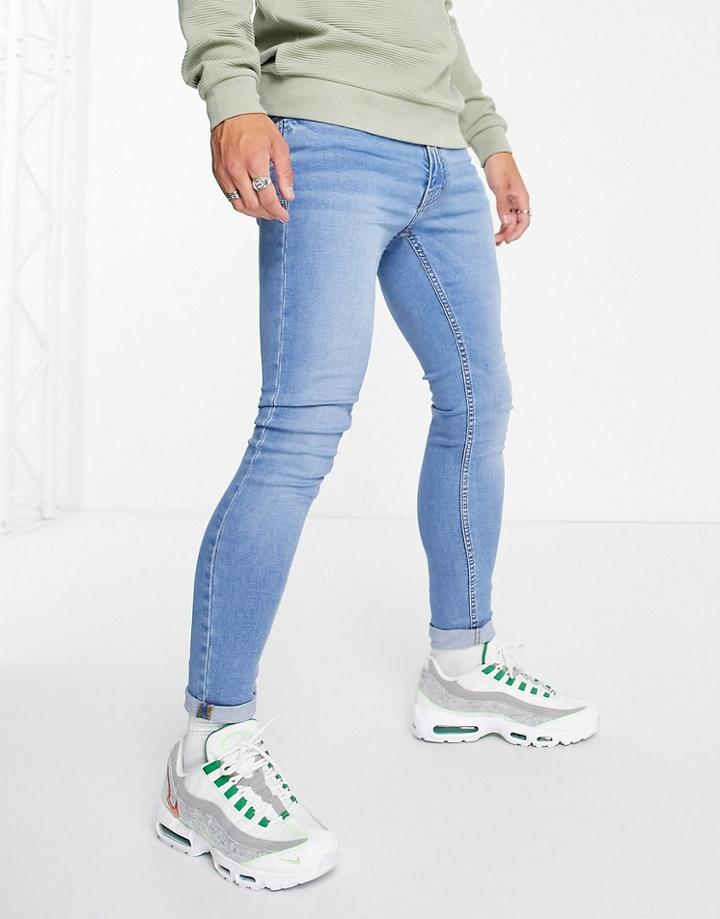 Don't Think Twice Spray On Jeans In Light Blue-blues