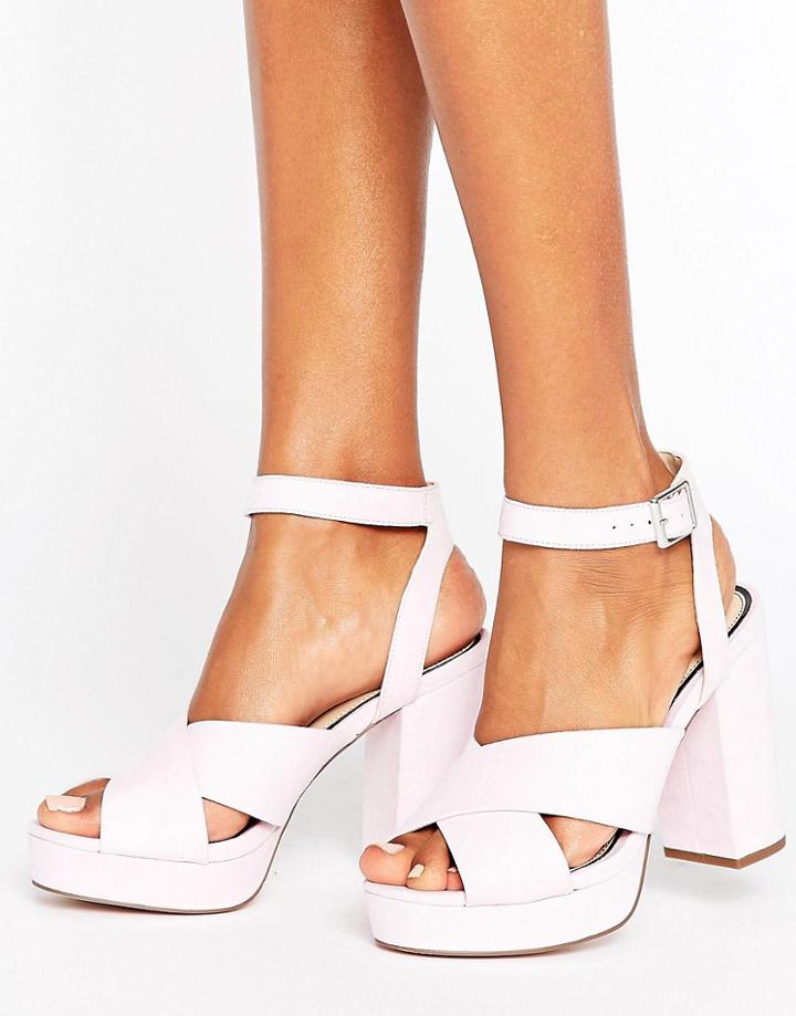 Miss Selfridge Platform Heeled Sandal - Purple