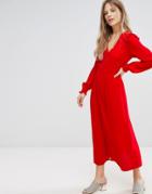 New Look Button Front Maxi Dress - Red