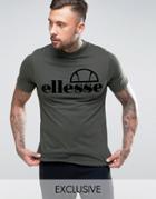 Ellesse High Neck T-shirt With Flock Logo - Green