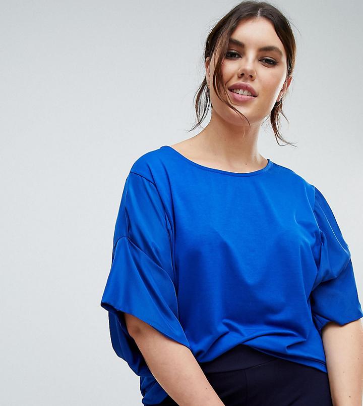 Junarose Sleeve Detail Woven Top - Blue