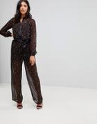 Millie Mackintosh Cherry Blossom Sheer Jumpsuit - Black