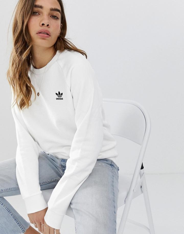 Adidas Originals Essential Crew Neck Sweatshirt In White