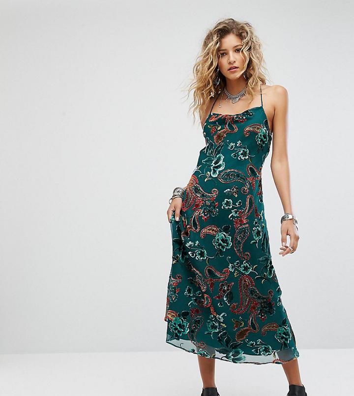 Sacred Hawk Devoree Velvet Maxi Dress - Green