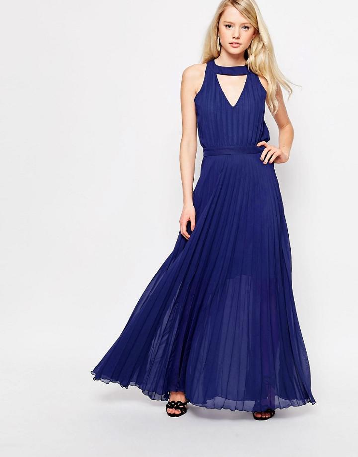 Jovonna Sonoma Maxi Dress With Cut Out Back - Navy