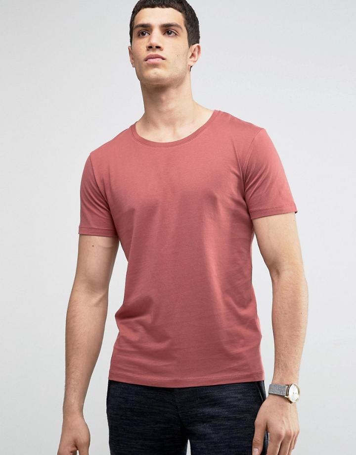Selected Homme T-shirt In Pima Cotton - Red