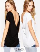 Asos T-shirt With Scoop Back 2 Pack Save 17%