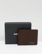 Diesel Neela Xs Billfold Wallet With Contrast Lining - Brown