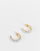 Svnx Half Circle Crystal Earrings In Gold