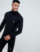 Religion Muscle Fit Knit Sweater In Black - Black