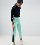 Asos Tall Cropped Track Pant Pants With Side Tape-green