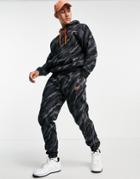 Nike Sport Essentials Camo Print Cuffed Fleece Sweatpants In Black