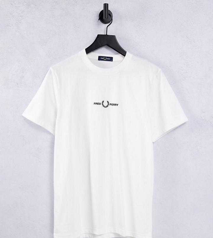 Fred Perry Embroidered Logo T-shirt In White Exclusive To Asos