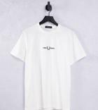 Fred Perry Embroidered Logo T-shirt In White Exclusive To Asos