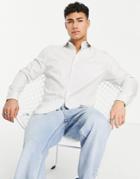 River Island Zigzag Cutaway Collar Shirt In Gray