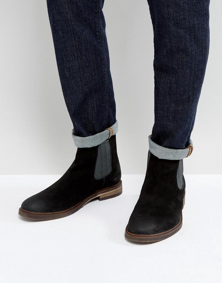 Steve Madden Teller Suede Chelsea Boots In Black - Black