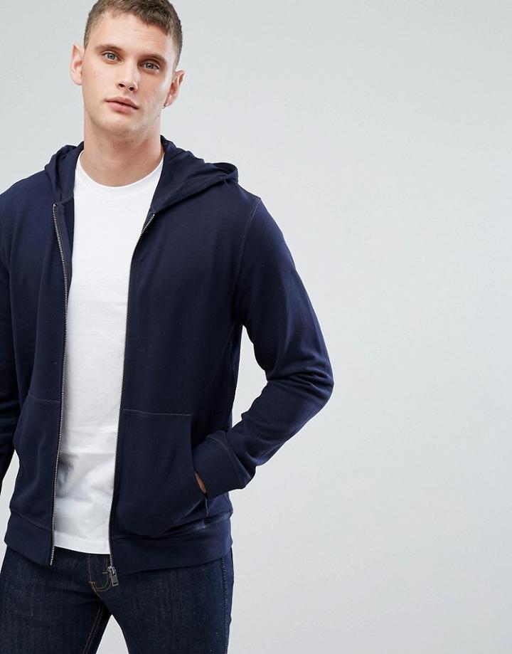 Selected Homme Zip Through Hoodie - Navy