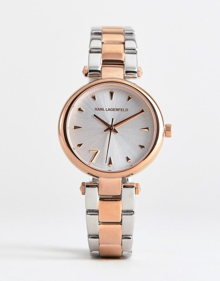 Karl Lagerfeld Kl5008 Ladies Stainless Steel Two Tone Watch - Multi