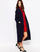 Helene Berman Long Lightweight Duster In Navy - Navy