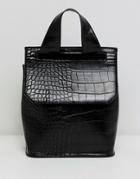 Asos Design Mini Croc Backpack - Black