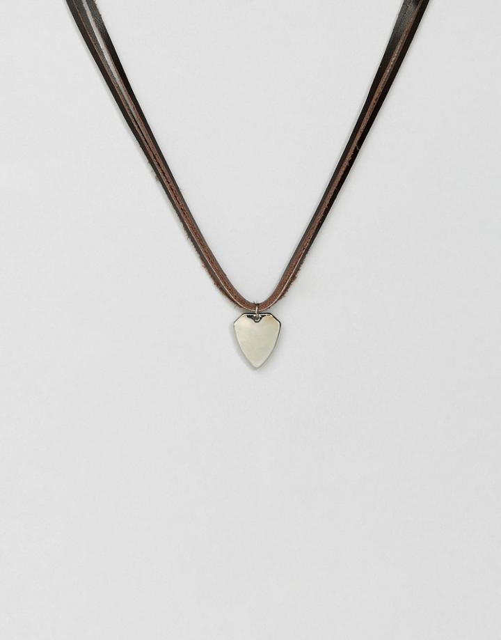 Aldo Leather Pendant Necklace - Black