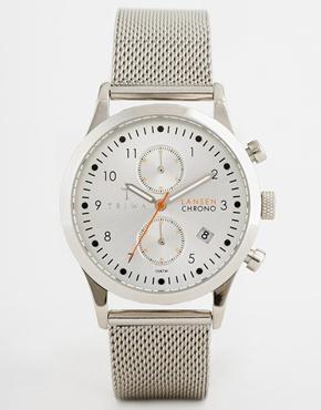 Triwa Lansen Chronograph Watch Lcst102 - Silver