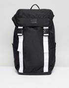 Asos Design Backpack In Black With White Double Straps - Black