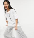 Collusion 90s V-neck Sleeveless Vest In White Heather-grey