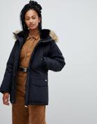Carhartt Wip Parka With Removable Faux Fur Hood - Black