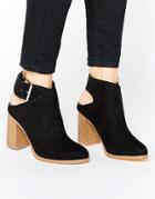 New Look Suedette Slingback Heeled Ankle Boot - Black